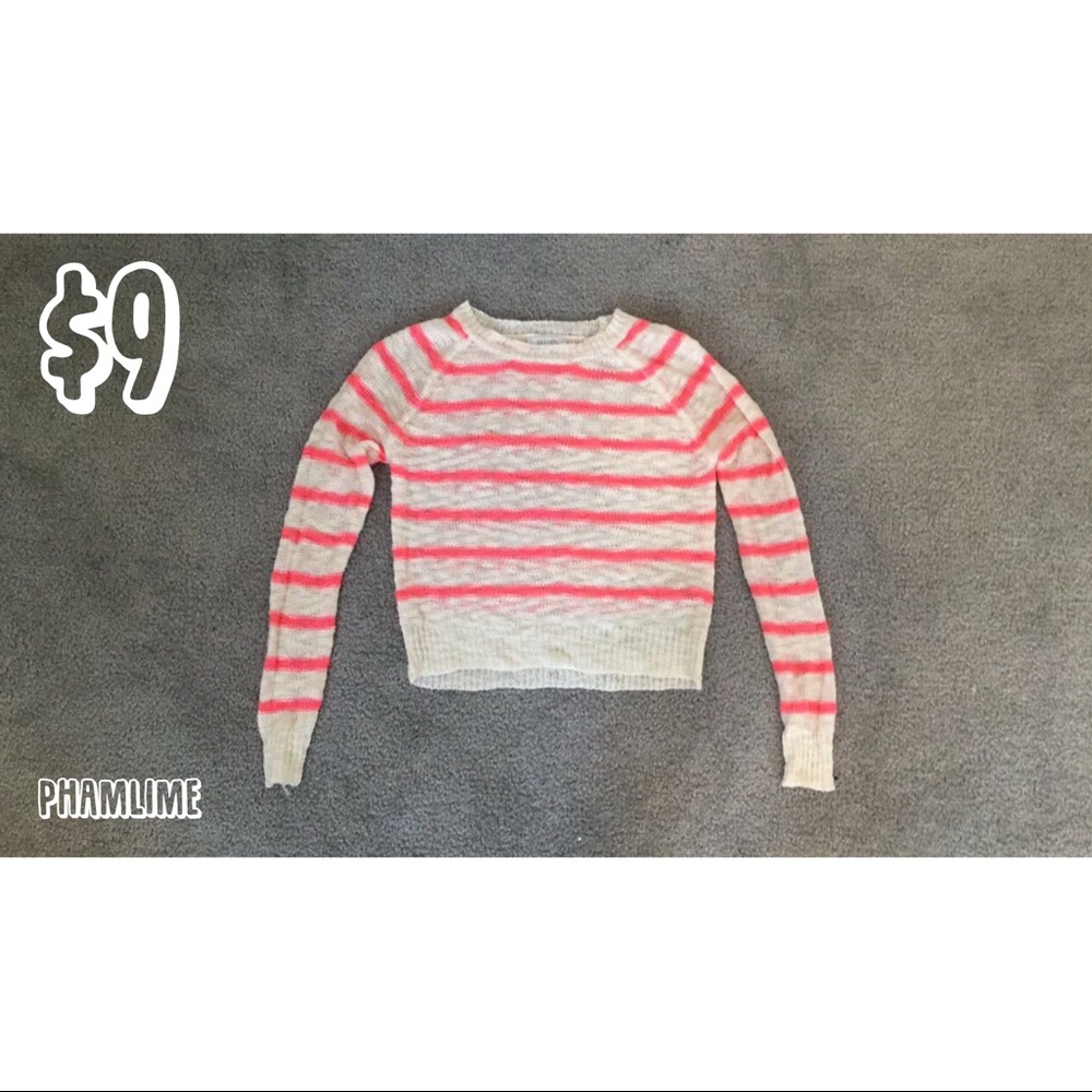 Cutie White and Pink Delias Sweater!